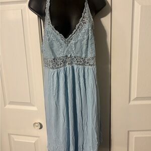 La Vie En Rose Blue Lace Nightgown